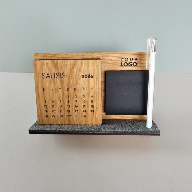 Verslo dovana „Medinis 2026 m. kalendorius – stovelis užrašams“ 13