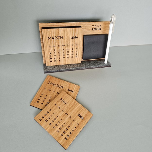 Verslo dovana „Medinis 2026 m. kalendorius – stovelis užrašams“ 3