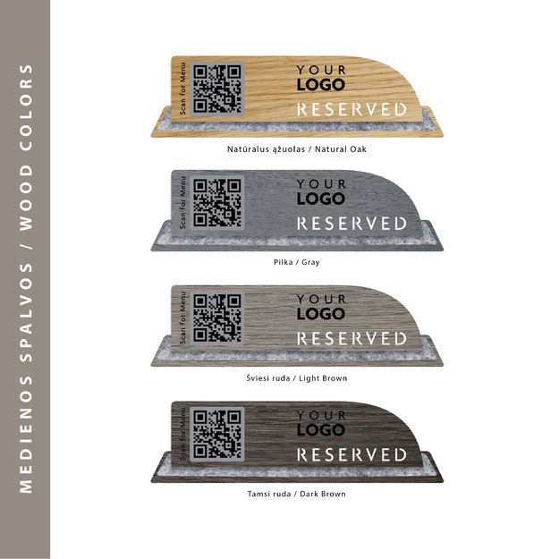 Medinis stalo stovelis su QR kodu. Nr. 11 1