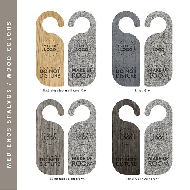 Dvipusis durų pakabukas (užapvalintais kampais) iš medžio ir veltinio. Nr. 2 2