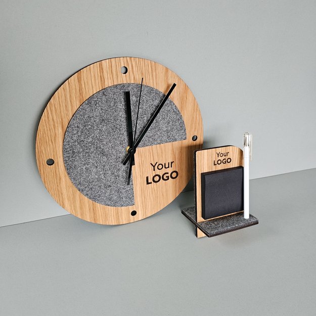 Dovanų rinkinys „Laikrodis + Stovelis užrašams. Nr. 2“