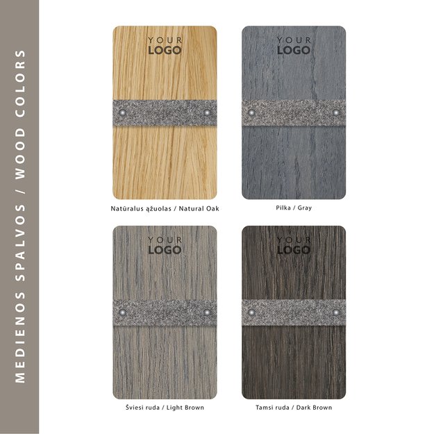 Medinis sąskaitos, pinigų laikiklis su veltinio juostele. Nr. 2 3