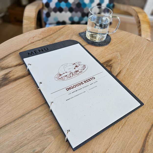 Medinis meniu laikiklis su žiedais, A5 ir A4 formato. Nr. 10 12