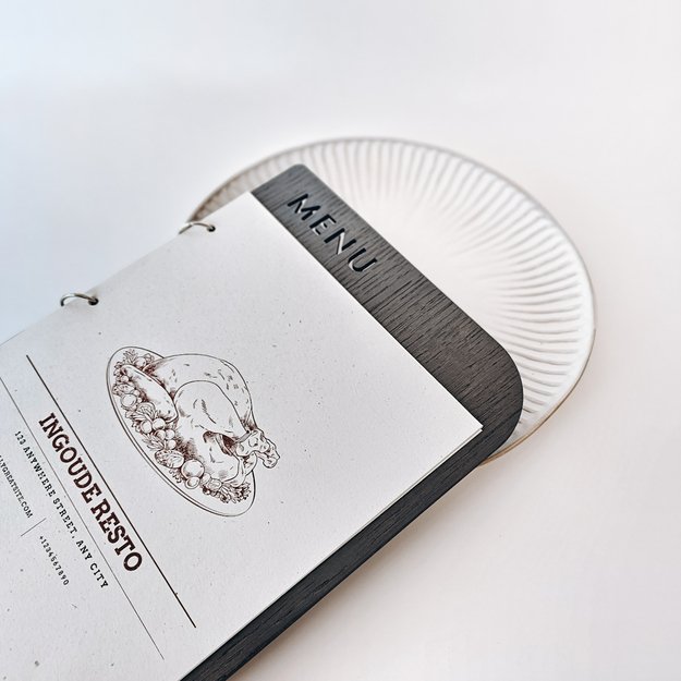 Medinis meniu laikiklis su žiedais, A5 ir A4 formato. Nr. 10 5