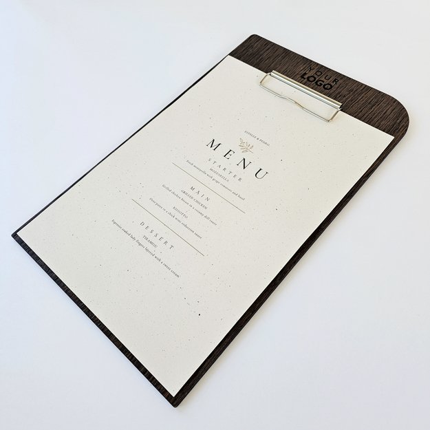Medinis meniu laikiklis su metaliniu spaustuku, A5 ir A4 formato. Nr. 11 8