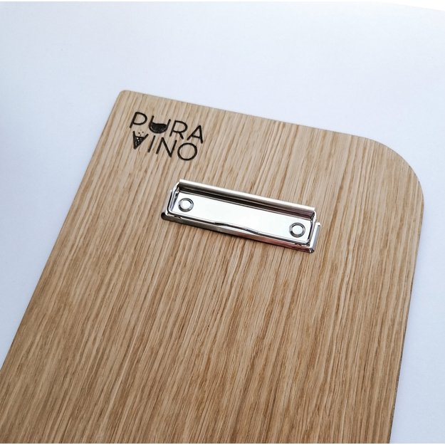 Medinis meniu laikiklis su metaliniu spaustuku, A5 ir A4 formato. Nr. 11 3