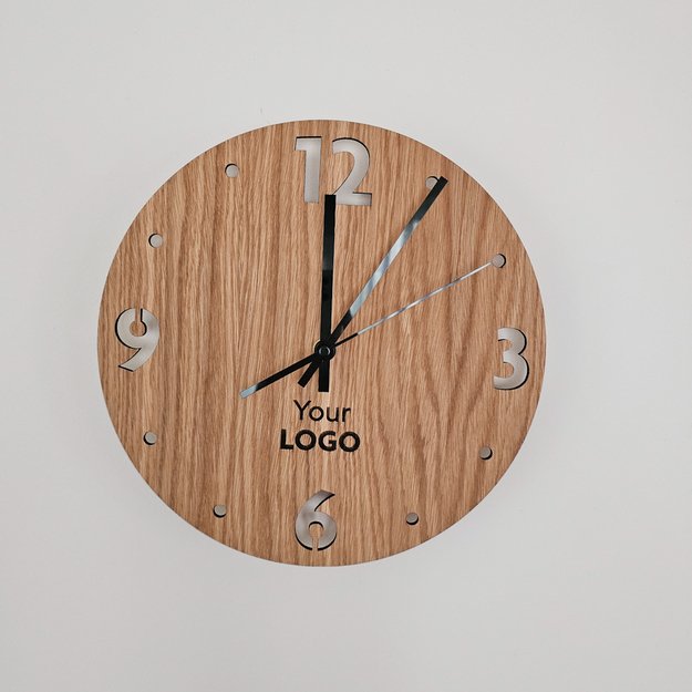 Verslo dovana „Medinis laikrodis su logotipu. Nr. 1“ 2