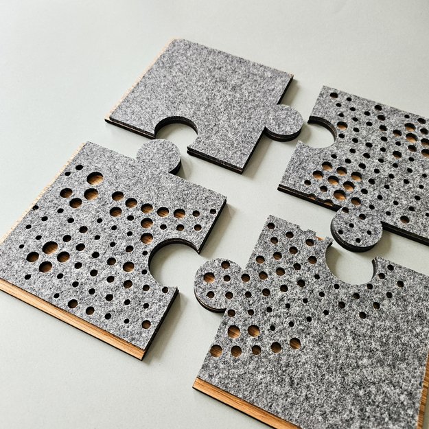 Coasters "Puzzle bubles" for tea/coffee cups. Set of 4 6