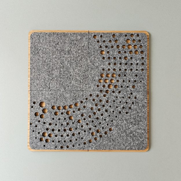 Coasters "Puzzle bubles" for tea/coffee cups. Set of 4 2