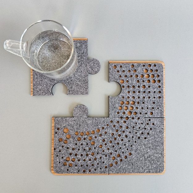 Coasters "Puzzle bubles" for tea/coffee cups. Set of 4 7