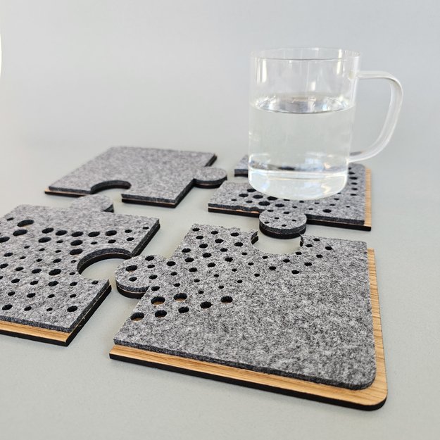 Coasters "Puzzle bubles" for tea/coffee cups. Set of 4