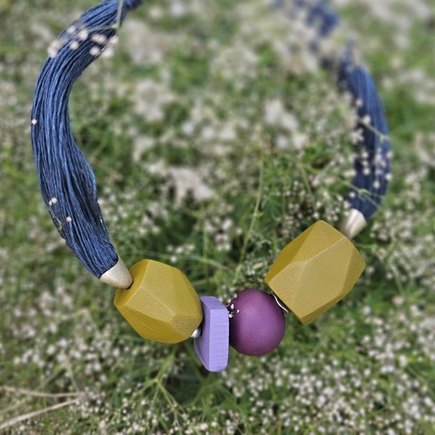 Miške - lininis stambių karolių vėrinys 2